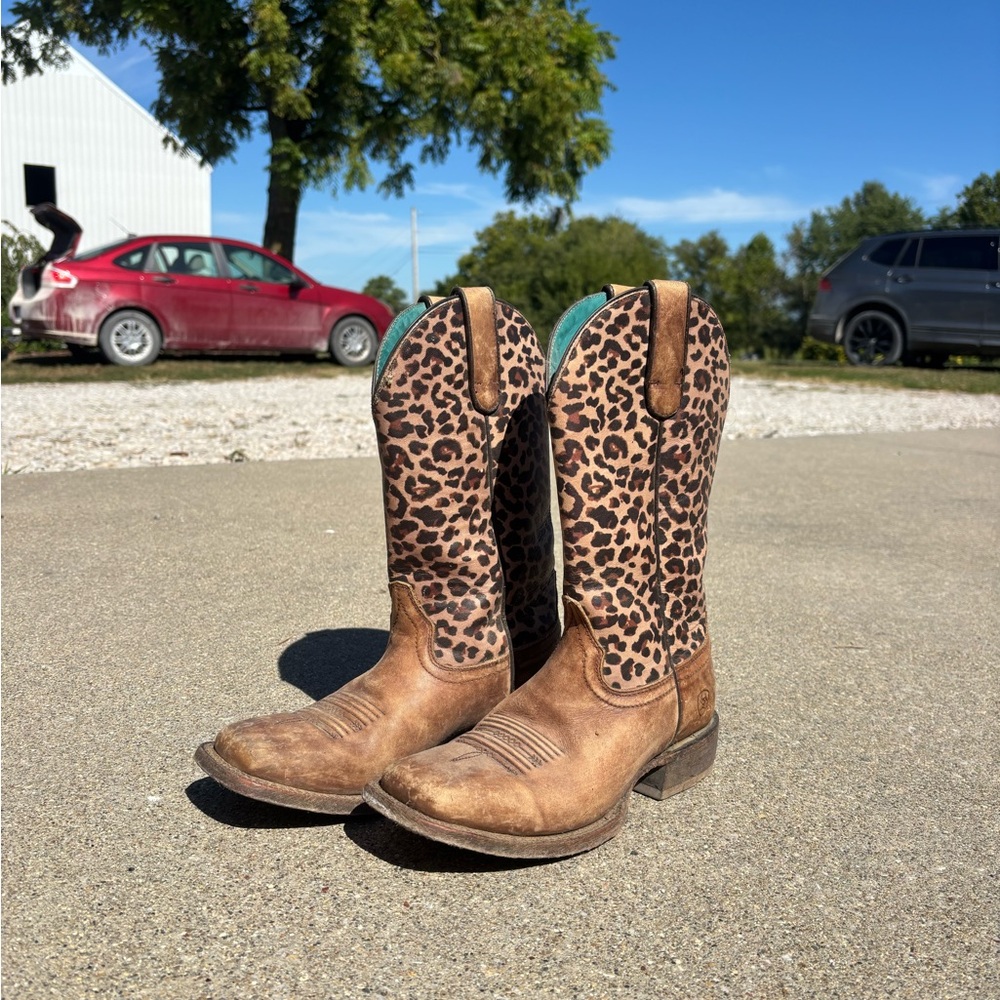 Ariat Turquoise Leather Cowboy Boots